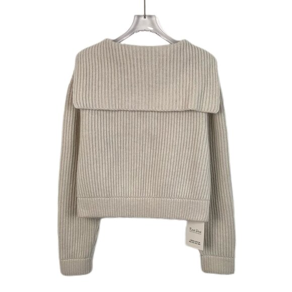 Miu Miu Womens Apricot Wool & Cashmere Blend Zipper Knit Coat With Logo Embroide - Picture 2 of 8